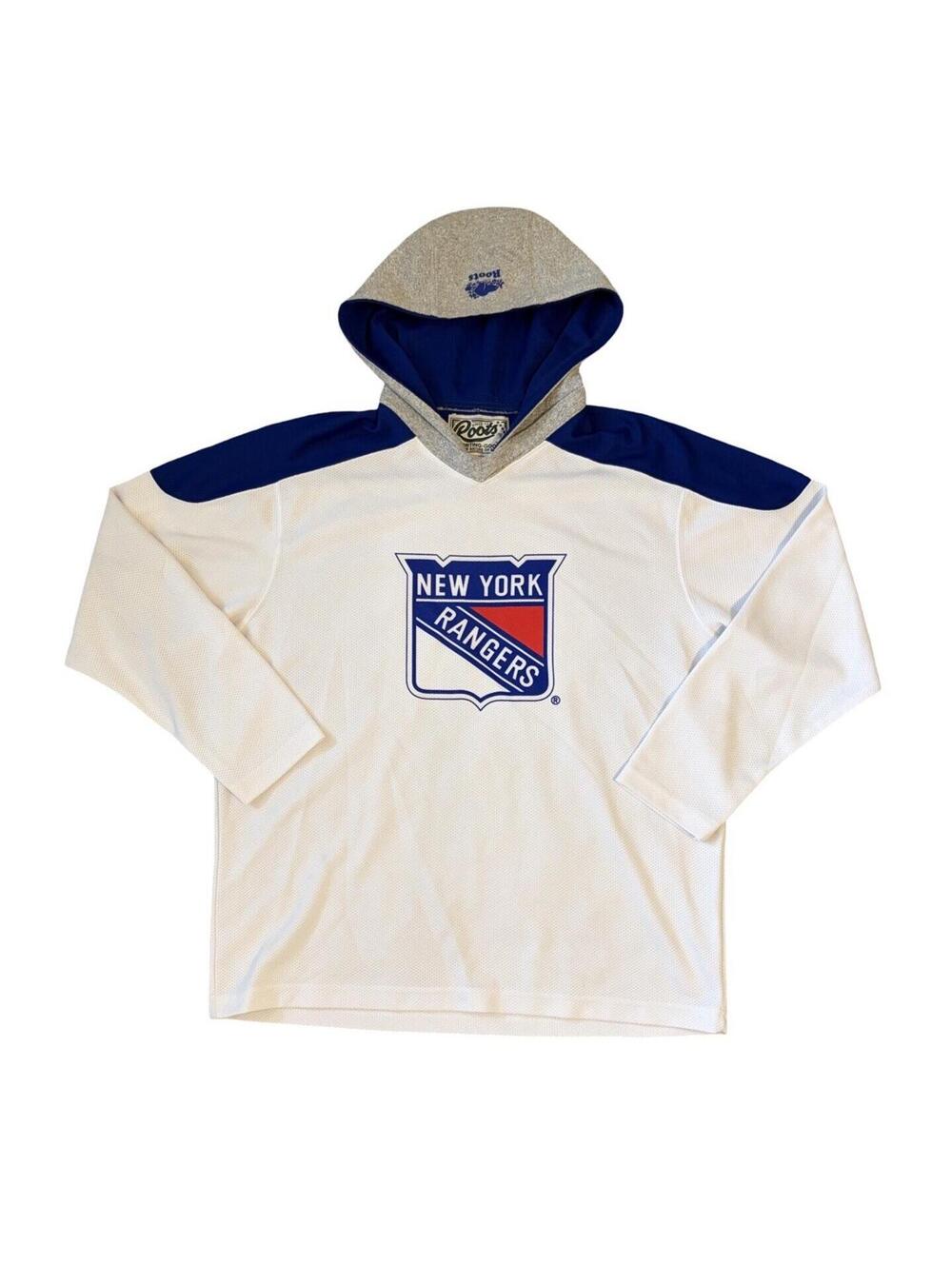 New York Rangers Roots Canada Hockey Hoodie Pullover Adult Size Medium Vintage